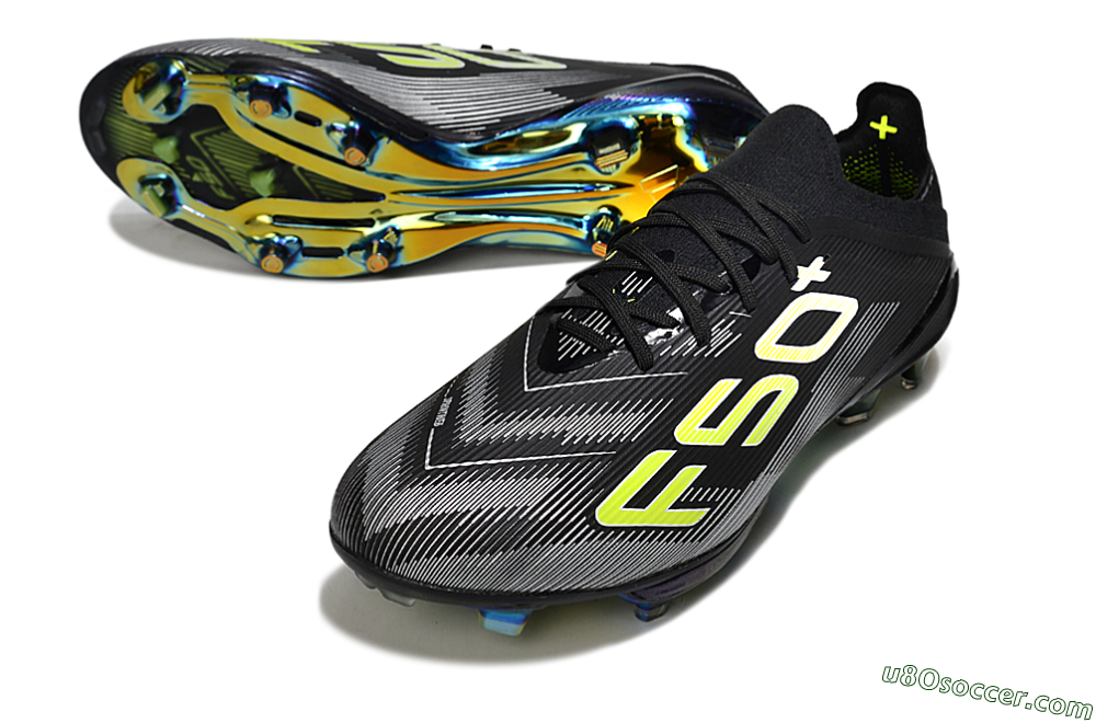 Adidas F50+ Elite Lightstrike Pro FG Firm Ground Soccer Cleats - Black/White/Yellow 3