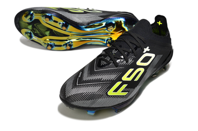 Adidas F50+ Elite Lightstrike Pro FG Firm Ground Soccer Cleats - Black/White/Yellow