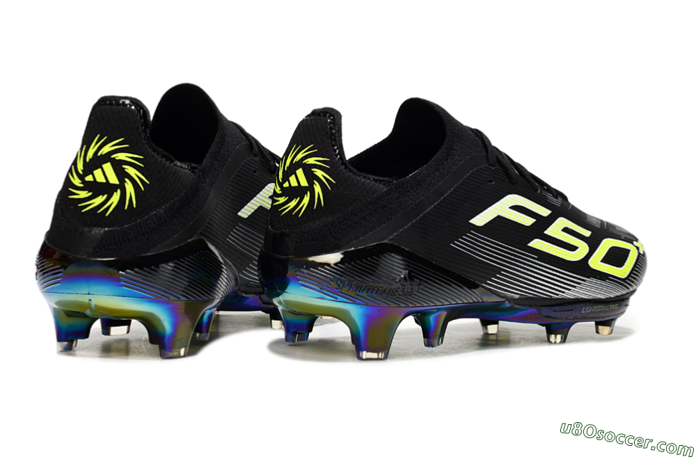 Adidas F50+ Elite Lightstrike Pro FG Firm Ground Soccer Cleats - Black/White/Yellow 6