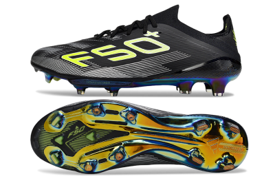 Adidas F50+ Elite Lightstrike Pro FG Firm Ground Soccer Cleats - Black/White/Yellow