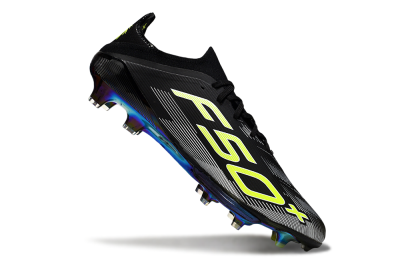 Adidas F50+ Elite Lightstrike Pro FG Firm Ground Soccer Cleats - Black/White/Yellow