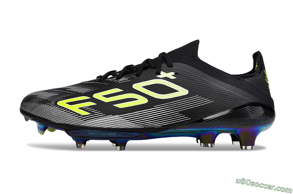 Adidas F50+ Elite Lightstrike Pro FG Firm Ground Soccer Cleats - Black/White/Yellow 2
