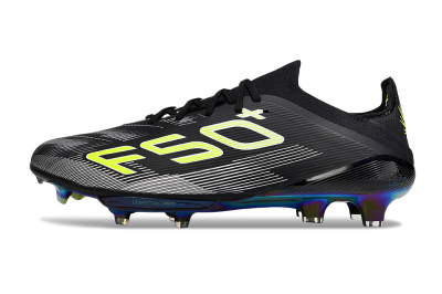Adidas F50+ Elite Lightstrike Pro FG Firm Ground Soccer Cleats - Black/White/Yellow