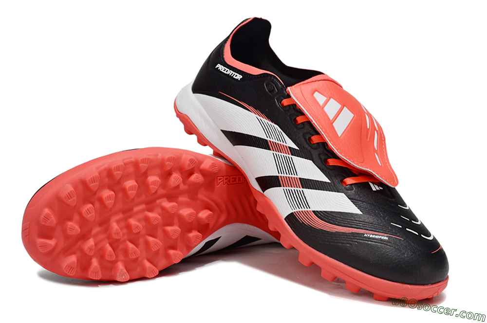 Adidas Predator Elite Foldover Tongue TF Artificial Turf Soccer Shoes - Black/White/Red 3