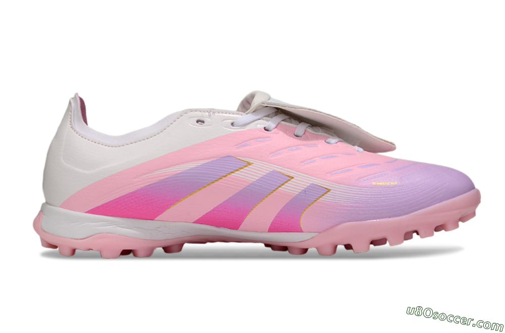 Adidas Predator Elite Foldover Tongue TF Artificial Turf Soccer Shoes - Pink/Purple/Gold 4