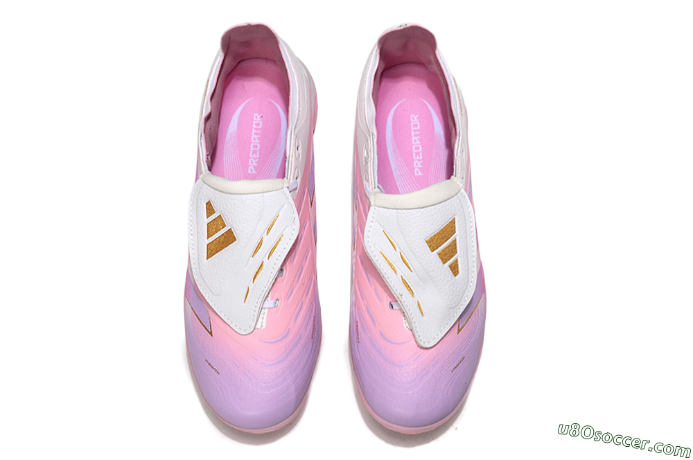 Adidas Predator Elite Foldover Tongue TF Artificial Turf Soccer Shoes - Pink/Purple/Gold 5