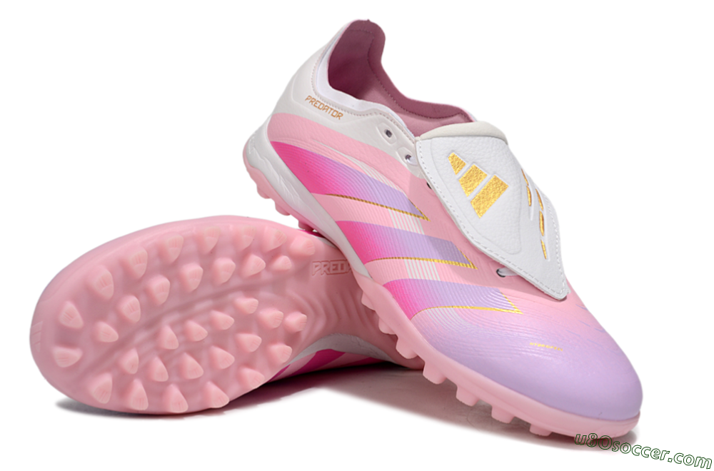 Adidas Predator Elite Foldover Tongue TF Artificial Turf Soccer Shoes - Pink/Purple/Gold 3