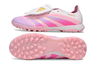 Adidas Predator Elite Foldover Tongue TF Artificial Turf Soccer Shoes - Pink/Purple/Gold