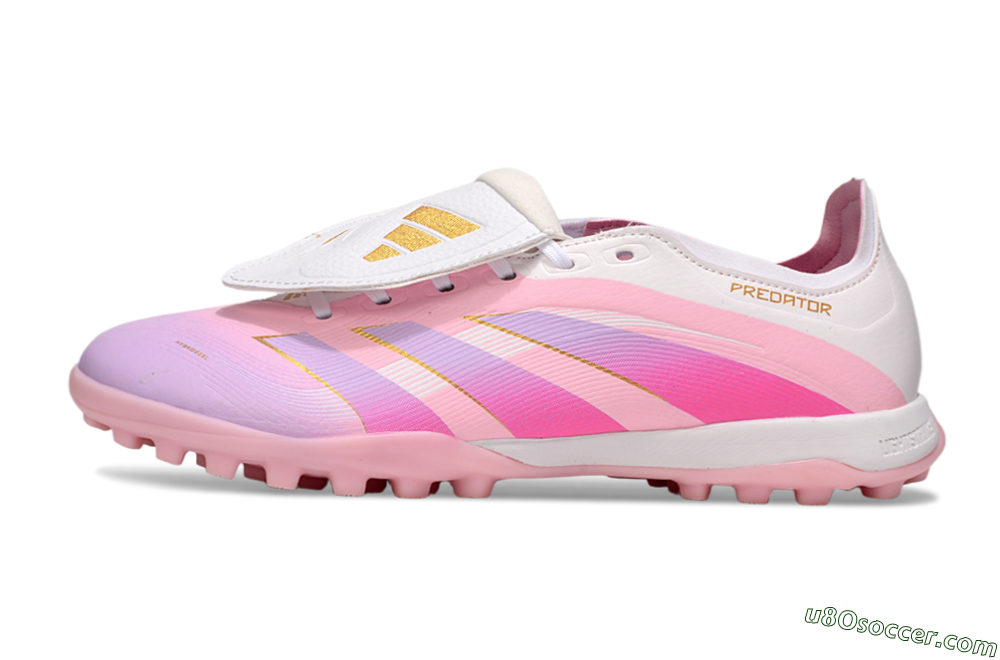 Adidas Predator Elite Foldover Tongue TF Artificial Turf Soccer Shoes - Pink/Purple/Gold 2