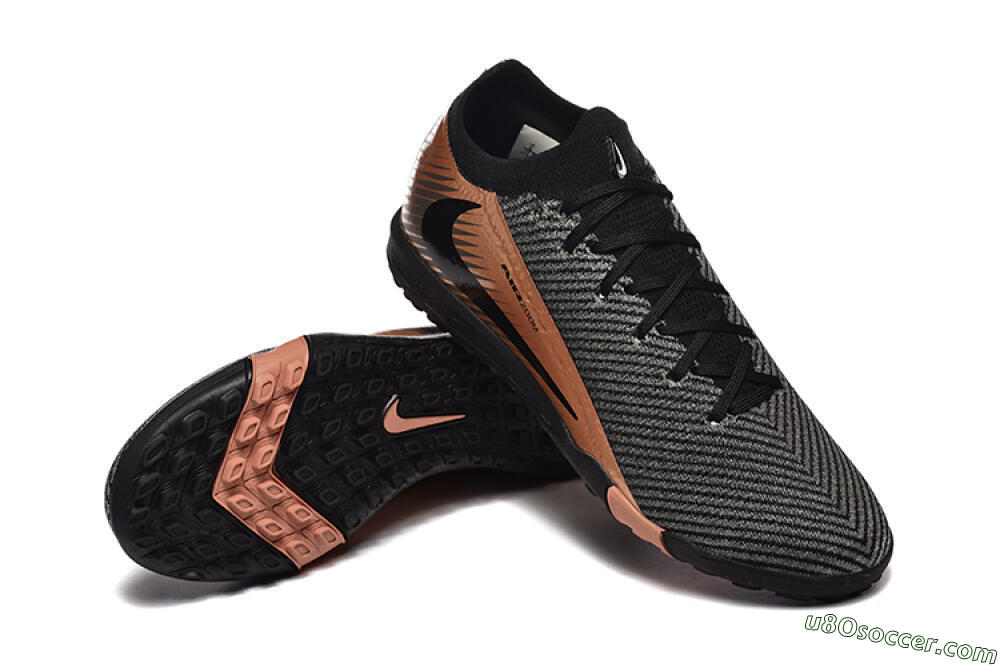 Nike Air Zoom Mercurial Vapor 16 Elite TF Artificial Turf Soccer Shoes - Black/Grey/Gold 4