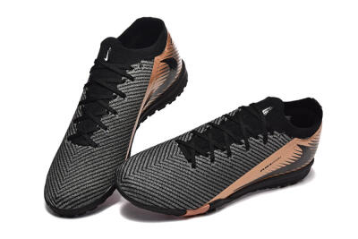Nike Air Zoom Mercurial Vapor 16 Elite TF Artificial Turf Soccer Shoes - Black/Grey/Gold