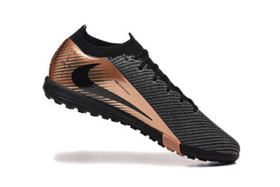 Nike Air Zoom Mercurial Vapor 16 Elite TF Artificial Turf Soccer Shoes - Black/Grey/Gold