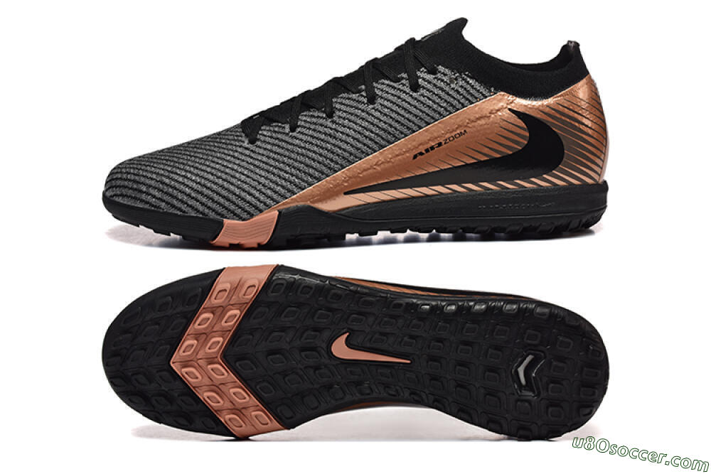 Nike Air Zoom Mercurial Vapor 16 Elite TF Artificial Turf Soccer Shoes - Black/Grey/Gold 0