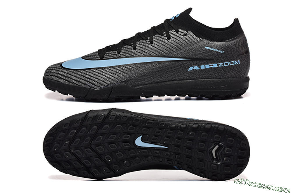 Nike Air Zoom Mercurial Vapor 16 Elite TF Artificial Turf Soccer Shoes - Grey/Black/Blue 0
