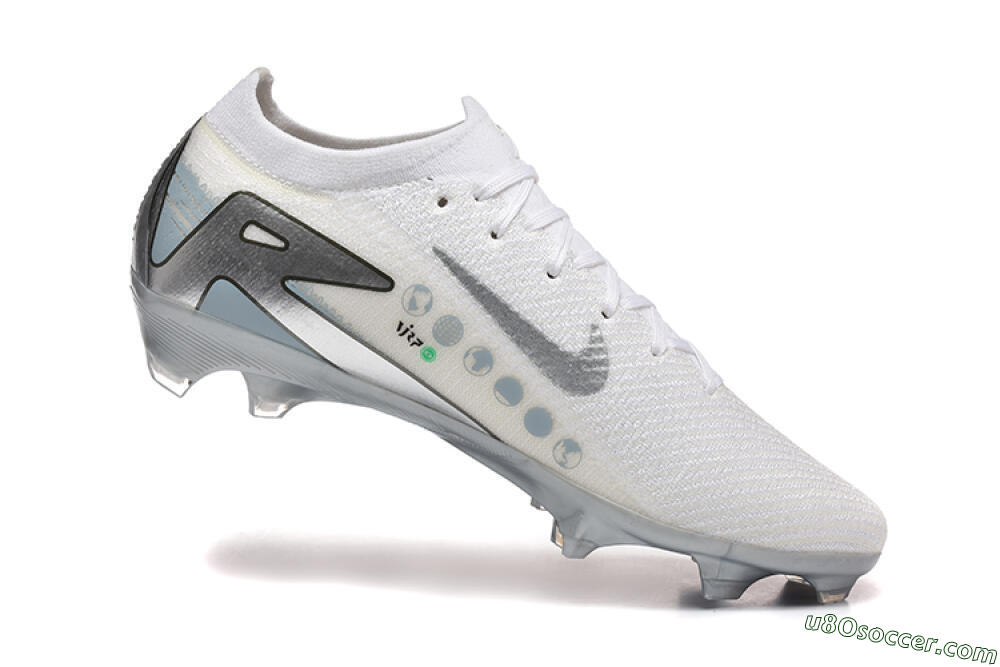 Nike Air Zoom Mercurial Vapor 16 Elite FG Firm Ground Soccer Cleats - White/Silver/Grey 7