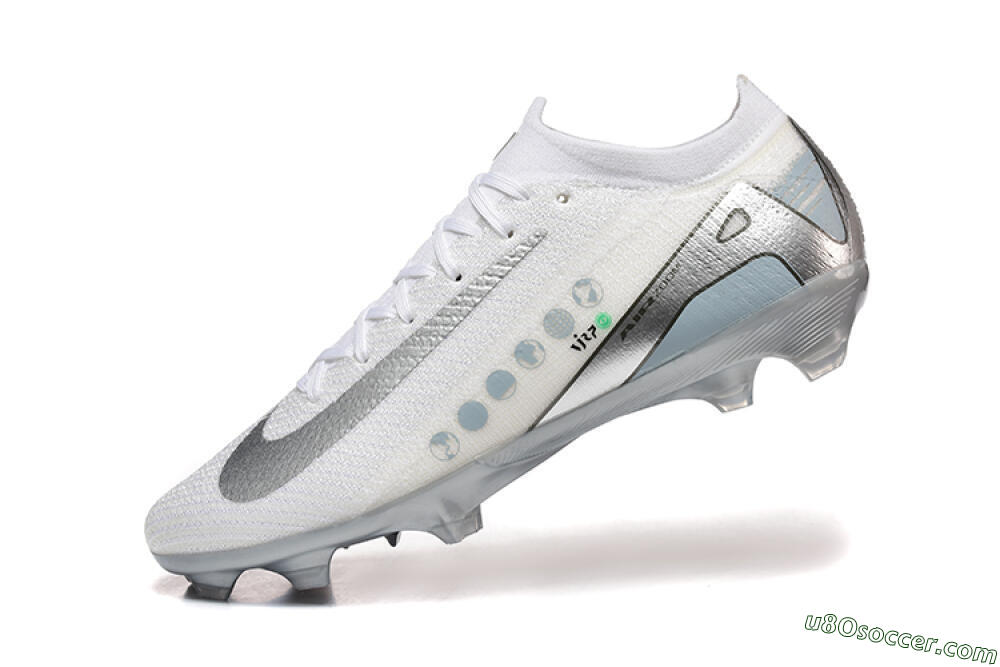 Nike Air Zoom Mercurial Vapor 16 Elite FG Firm Ground Soccer Cleats - White/Silver/Grey 8