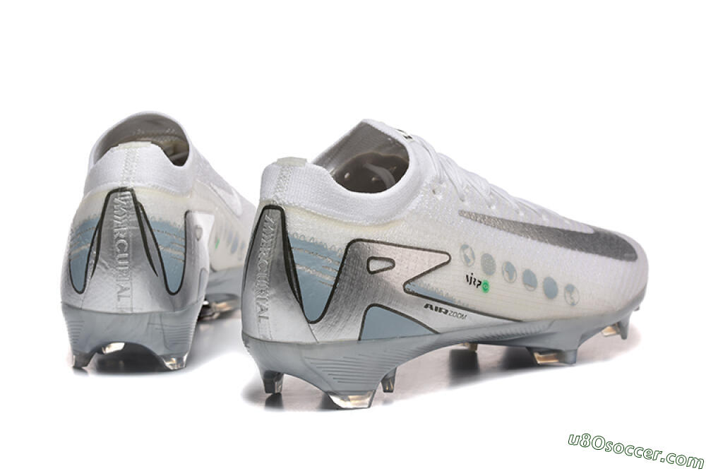 Nike Air Zoom Mercurial Vapor 16 Elite FG Firm Ground Soccer Cleats - White/Silver/Grey 9