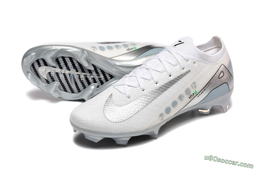 Nike Air Zoom Mercurial Vapor 16 Elite FG Firm Ground Soccer Cleats - White/Silver/Grey 3