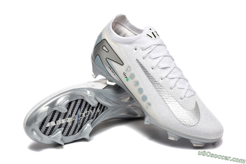 Nike Air Zoom Mercurial Vapor 16 Elite FG Firm Ground Soccer Cleats - White/Silver/Grey 4