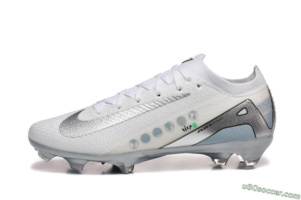 Nike Air Zoom Mercurial Vapor 16 Elite FG Firm Ground Soccer Cleats - White/Silver/Grey 2