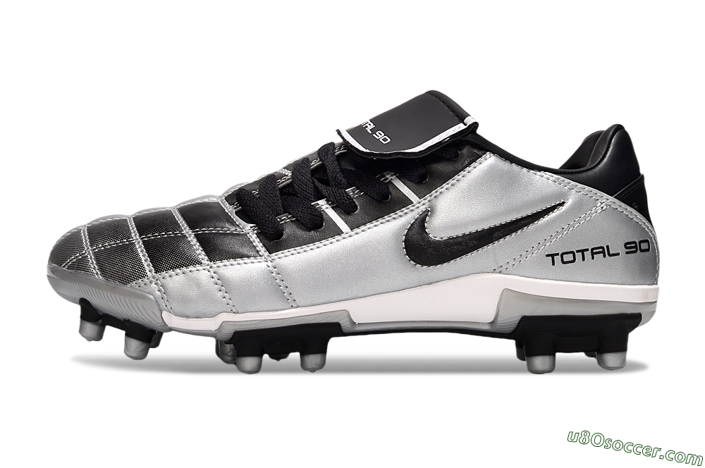 Nike Total 90 III FG Firm Ground Soccer Cleats - Black/Silver/White 2
