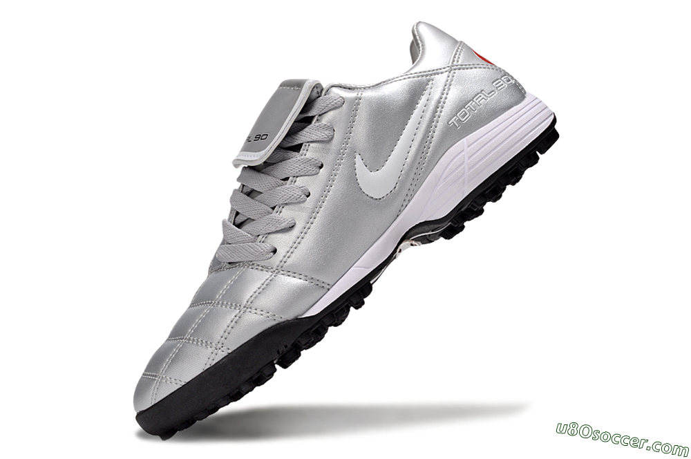 Nike Total 90 III TF Artificial Turf Soccer Shoes - Silver/White/Black 6