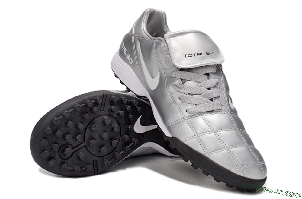 Nike Total 90 III TF Artificial Turf Soccer Shoes - Silver/White/Black 4