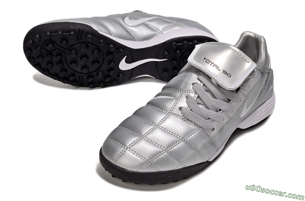 Nike Total 90 III TF Artificial Turf Soccer Shoes - Silver/White/Black 3