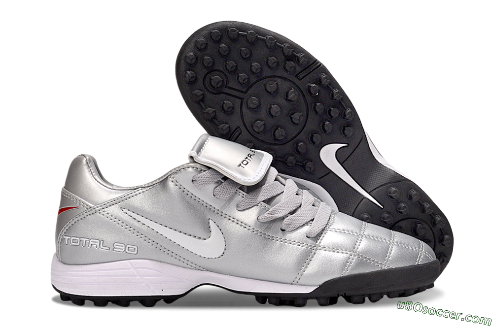 Nike Total 90 III TF Artificial Turf Soccer Shoes - Silver/White/Black 1