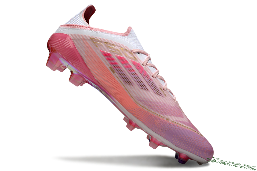 LY x Adidas F50 Elite FG Firm Ground Soccer Cleats - Pink/White/Gold 5