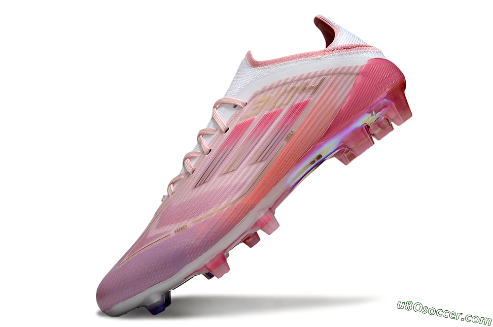 LY x Adidas F50 Elite FG Firm Ground Soccer Cleats - Pink/White/Gold 6