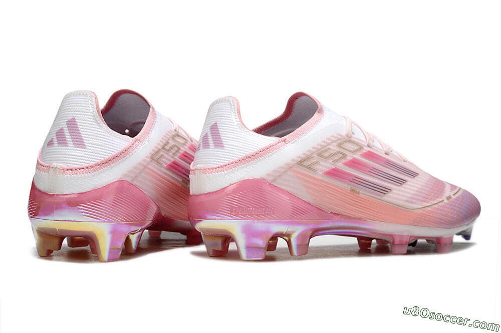LY x Adidas F50 Elite FG Firm Ground Soccer Cleats - Pink/White/Gold 7