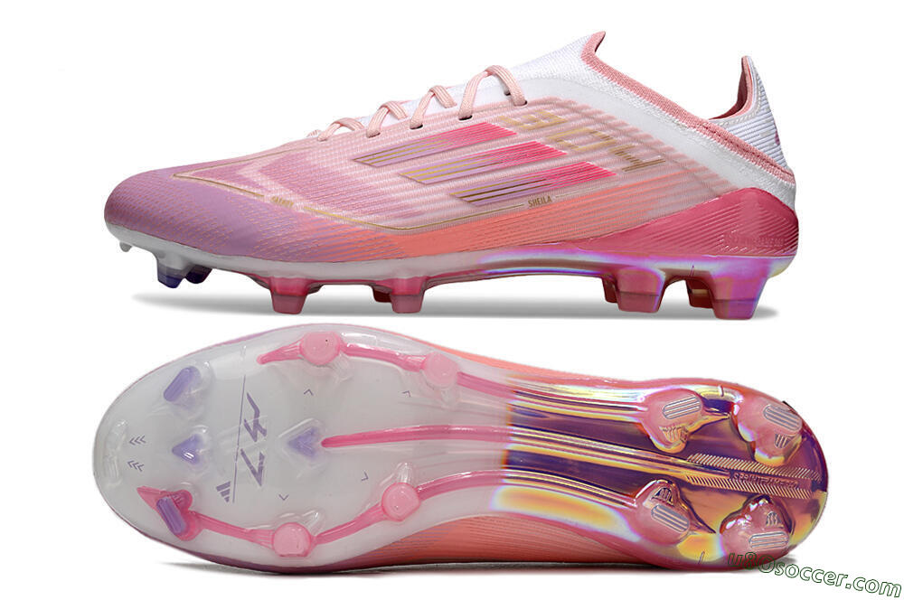 LY x Adidas F50 Elite FG Firm Ground Soccer Cleats - Pink/White/Gold 0
