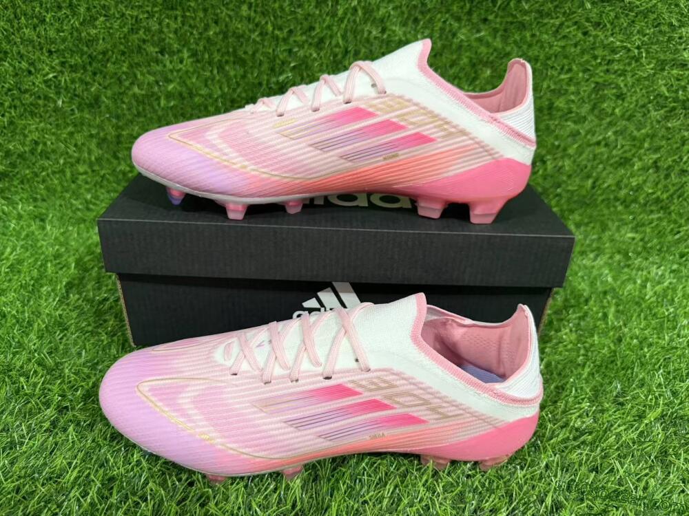 LY x Adidas F50 Elite FG Firm Ground Soccer Cleats - Pink/White/Gold