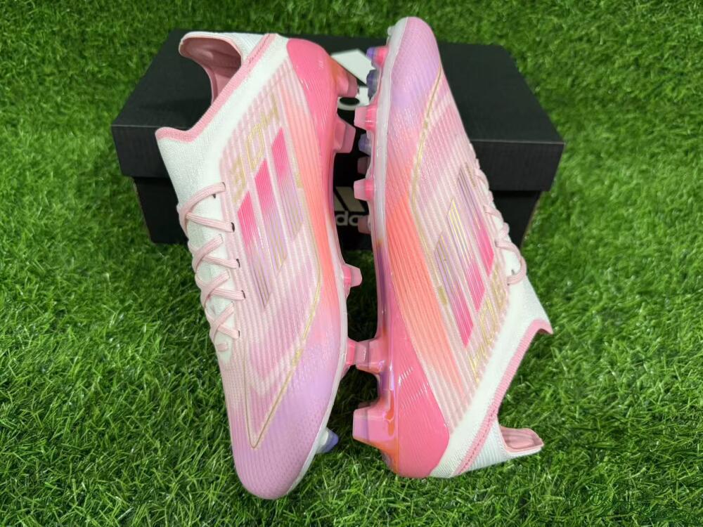 LY x Adidas F50 Elite FG Firm Ground Soccer Cleats - Pink/White/Gold
