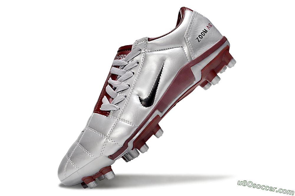 Nike Air Zoom Total 90 III FG Firm Ground Soccer Cleats - Silver/Red/Black 6