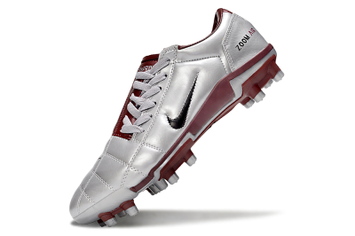 Nike Air Zoom Total 90 III FG Firm Ground Soccer Cleats - Silver/Red/Black