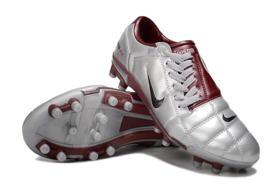 Nike Air Zoom Total 90 III FG Firm Ground Soccer Cleats - Silver/Red/Black