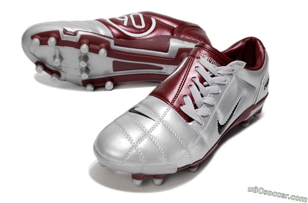 Nike Air Zoom Total 90 III FG Firm Ground Soccer Cleats - Silver/Red/Black 3