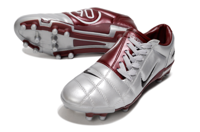 Nike Air Zoom Total 90 III FG Firm Ground Soccer Cleats - Silver/Red/Black