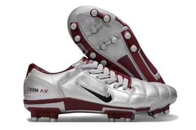 Nike Air Zoom Total 90 III FG Firm Ground Soccer Cleats - Silver/Red/Black
