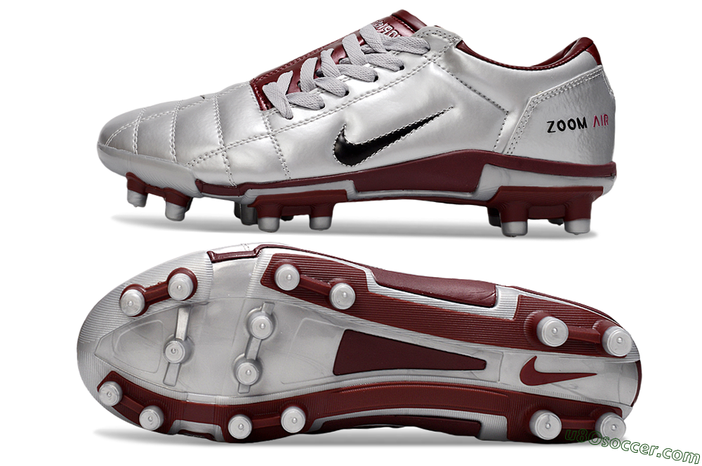 Nike Air Zoom Total 90 III FG Firm Ground Soccer Cleats - Silver/Red/Black 0