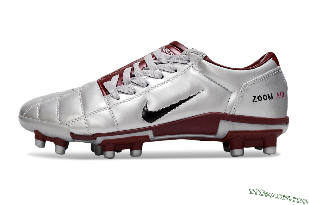 Nike Air Zoom Total 90 III FG Firm Ground Soccer Cleats - Silver/Red/Black 2