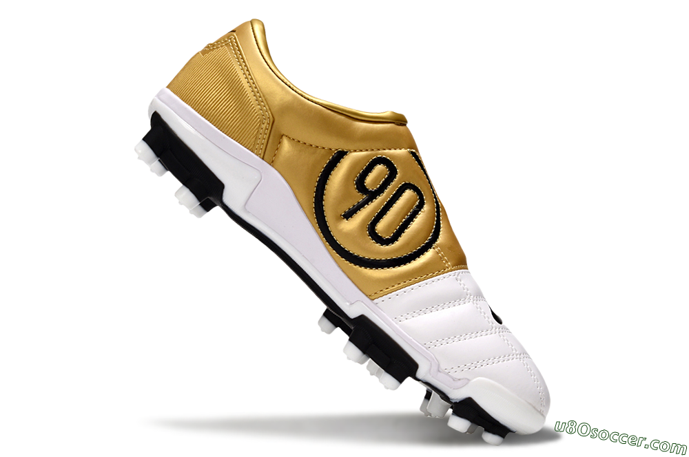 Nike Air Zoom Total 90 III FG Firm Ground Soccer Cleats - White/Gold/Black 5