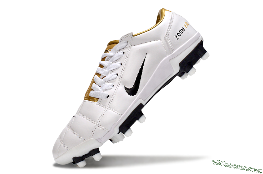 Nike Air Zoom Total 90 III FG Firm Ground Soccer Cleats - White/Gold/Black 6