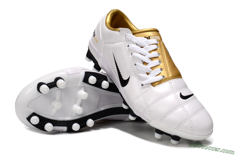 Nike Air Zoom Total 90 III FG Firm Ground Soccer Cleats - White/Gold/Black 4