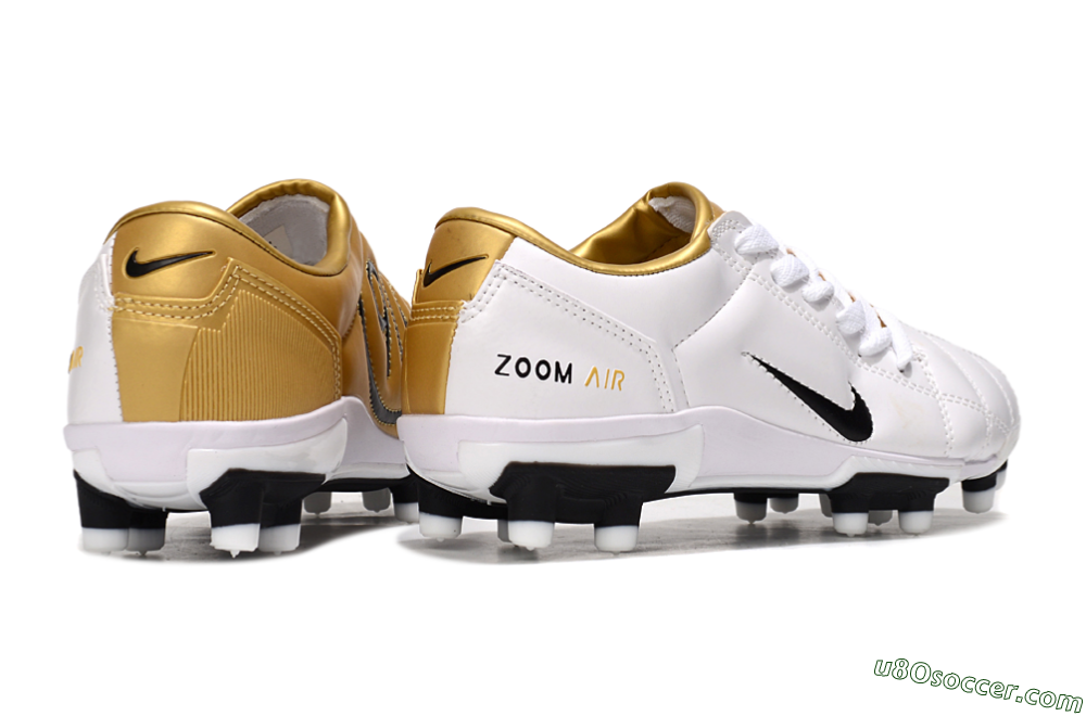 Nike Air Zoom Total 90 III FG Firm Ground Soccer Cleats - White/Gold/Black 7