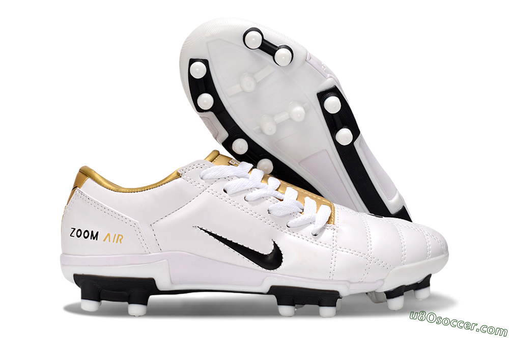 Nike Air Zoom Total 90 III FG Firm Ground Soccer Cleats - White/Gold/Black 1