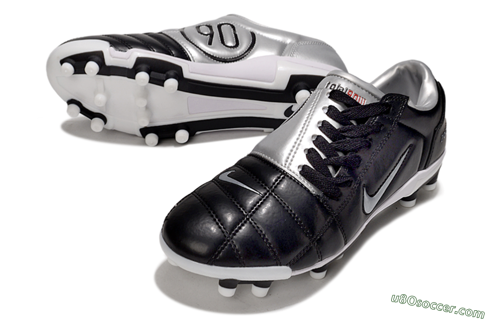 Nike Air Zoom Total 90 III FG Firm Ground Soccer Cleats - Black/Silver/Red 3