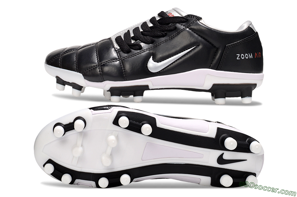 Nike Air Zoom Total 90 III FG Firm Ground Soccer Cleats - Black/Silver/Red 0